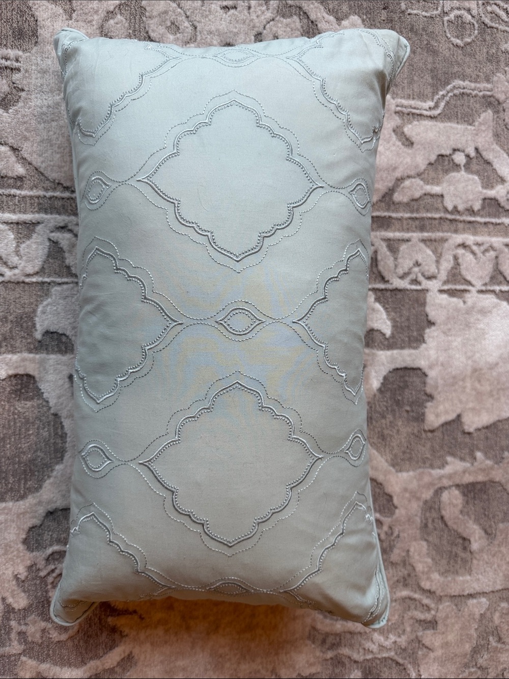 Decorative Embroidered Throw Pillow Cover in Mint Green color